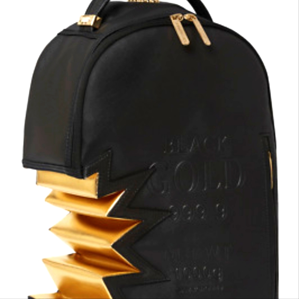 LIMITED EDITION SPRAYGROUND A.i.3 SHARK BITE BLACK GOLD MONEY BACKPACK (DLXV) - Picture 1 of 7